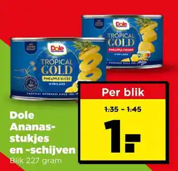 PLUS Dole Ananasstukjes en -schijven aanbieding