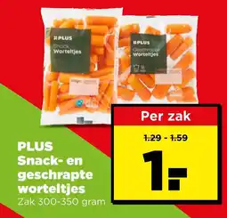 PLUS Plus snack- en geschrapt worteltjes aanbieding