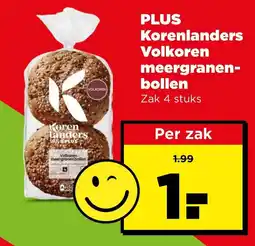 PLUS Plus korenlunders volkoren meergranenbollen aanbieding