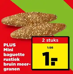 PLUS Plus mini baguette rustiek bruin meergranen aanbieding