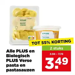PLUS Alle plus verse pasta en pastasauzen aanbieding