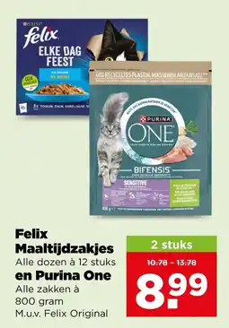 PLUS Felix Maaltijd zakjes en Purina One aanbieding