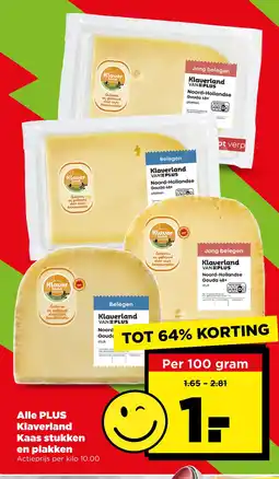 PLUS Alle Plus klaverland kaas stukken en plakken aanbieding