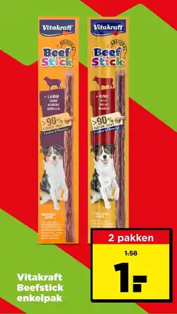 PLUS Vitakraft beefstick enkelpak aanbieding