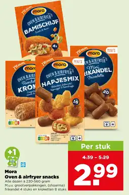 PLUS Mora oven & airfryer snacks aanbieding