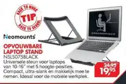 Vobis Neomounts OPVOUWBARE LAPTOP STAND NSLS075BLACK aanbieding