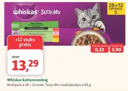 Maxi Zoo whiskas tasty mix aanbieding