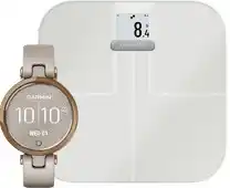 Coolblue Garmin Lily Roségoud + Garmin Index S2 Smart - Wit aanbieding