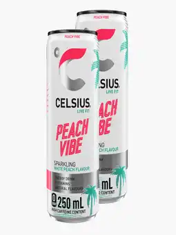 Flink Celsius Peach Vibe 25cl 2x aanbieding