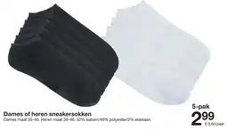 Zeeman Dames of heren sneakersokken aanbieding