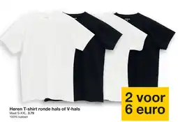 Zeeman Heren T-shirt ronde hals of V-hals aanbieding