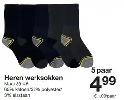 Zeeman Heren werksokken aanbieding