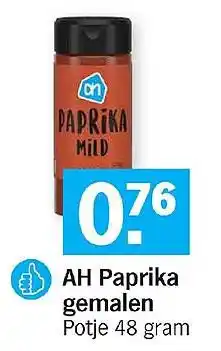 Albert Heijn AH Paprika gemalen aanbieding