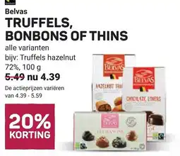 Ekoplaza Belvas truffels, bonbons of thins aanbieding