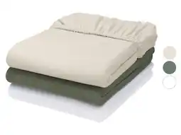 Lidl LIVARNO Katoen linnen jersey hoeslaken 90-100 x 200 cm aanbieding