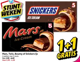 Hoogvliet Mars, Twix, Bounty of Snickers ijs aanbieding
