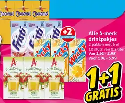 Hoogvliet Alle A-merk drinkpakjes aanbieding