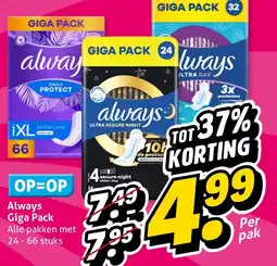 Hoogvliet Alle Always Giga Pack aanbieding