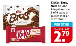 Hoogvliet Alle KitKat, Bros, Nuts of Lion aanbieding