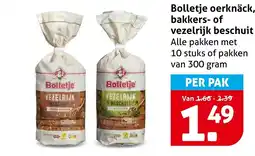 Hoogvliet Alle Bolletje oerknäck, bakkers- of vezelrijk beschuit aanbieding