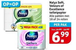 Hoogvliet Alle Nalys Soft, Velours of Excellence toiletpapier aanbieding