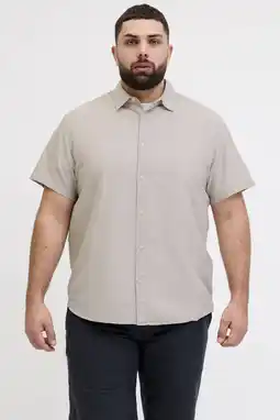 Wehkamp JACK & JONES PLUS SIZE regular casual overhemd met linnen beige aanbieding