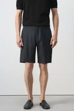 Wehkamp Mango Man slim fit chino short met linnen - marine aanbieding