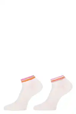 Wehkamp Marcmarcs sneakersokken Felice - wit/oranje (set van 2) aanbieding