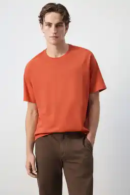 Wehkamp Mango Man linnen relaxed fit T-shirt - middenroze aanbieding