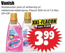 Dirk Vanish Wasbooster pink of whitening of vlekkenverwijderspray aanbieding