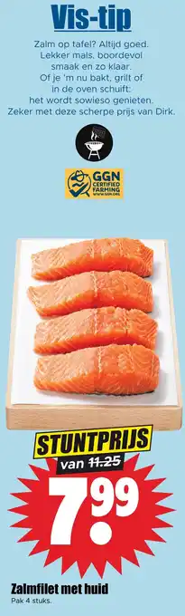 Dirk Zalmfilet met huid aanbieding