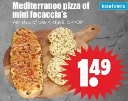 Dirk koelvers mediterraneo pizza of mini focaccia's aanbieding