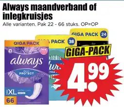 Dirk always maandverband of inlegkruisjes aanbieding