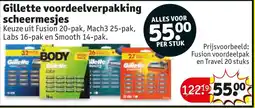 Kruidvat Gillette voordeelverpakking scheermesjes aanbieding