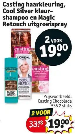 Kruidvat Casting haarkleuring, Cool Silver kleurshampoo en Magic Retouch uitgroeispray aanbieding