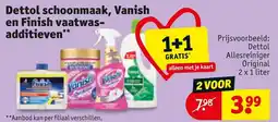 Kruidvat Dettol schoonmaak, Vanish en Finish vaatwas-additieven** aanbieding