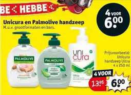 Kruidvat Unicura en Palmolive handzeep aanbieding