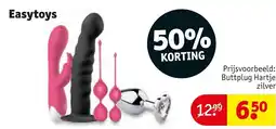 Kruidvat Buttplug Hartje zilver aanbieding