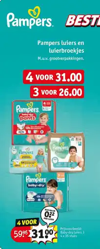 Kruidvat Pampers luiers en luierbroekjes aanbieding