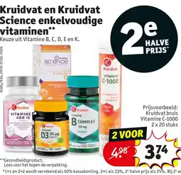 Kruidvat Kruidvat en Kruidvat Science enkelvoudige vitaminen aanbieding