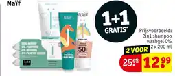 Kruidvat Naif 2in1 shampoo washgel 0% aanbieding