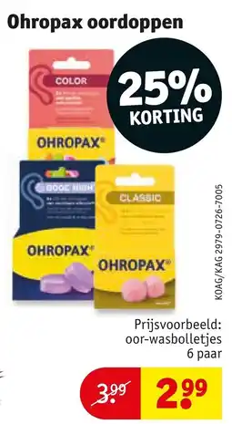 Kruidvat Ohropax oordoppen aanbieding