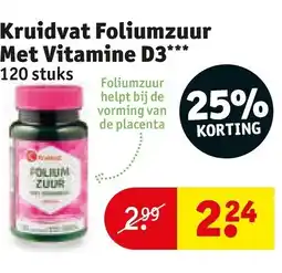 Kruidvat Kruidvat Foliumzuur Met Vitamine D3 aanbieding