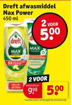 Kruidvat Dreft afwasmiddel Max Power aanbieding