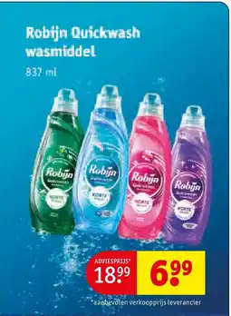 Kruidvat Robijn Quickwash wasmiddel aanbieding