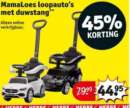 Kruidvat MamaLoes loopauto's met duwstang aanbieding