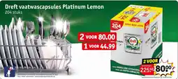 Kruidvat Dreft vaatwascapsules Platinum Lemon aanbieding