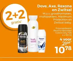 Trekpleister Dove, Axe, Rexona en Zwitsal aanbieding