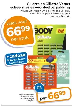 Trekpleister Gillette en Gillette Venus Scheermesjes Voordeelverpakking aanbieding