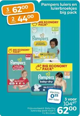 Trekpleister Pampers Luiers en Luierbroekjes Big Pack aanbieding